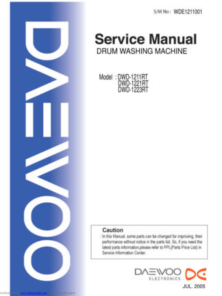 Daewoo Washing Machine Service Manual 34