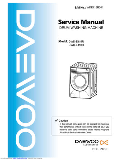 Daewoo Washing Machine Service Manual 36