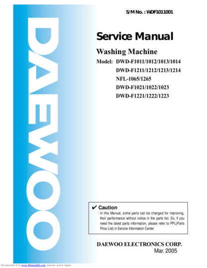 Daewoo Washing Machine Service Manual 38