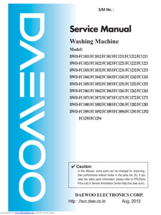 Daewoo Washing Machine Service Manual 39