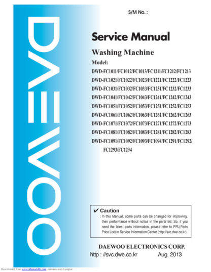 Daewoo Washing Machine Service Manual 39