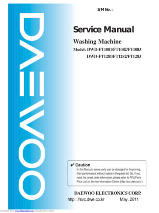 Daewoo Washing Machine Service Manual 40