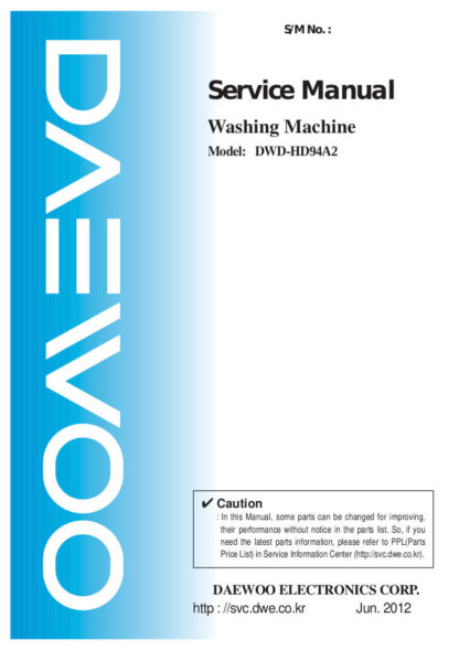 Daewoo Washing Machine Service Manual 43