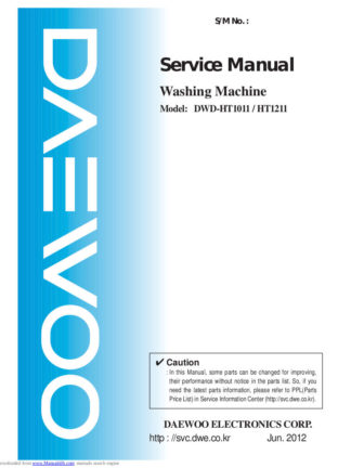 Daewoo Washing Machine Service Manual 44