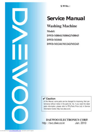 Daewoo Washing Machine Service Manual 46