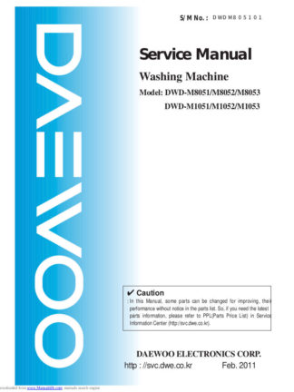 Daewoo Washing Machine Service Manual 47