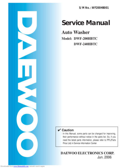 Daewoo Washing Machine Service Manual 59