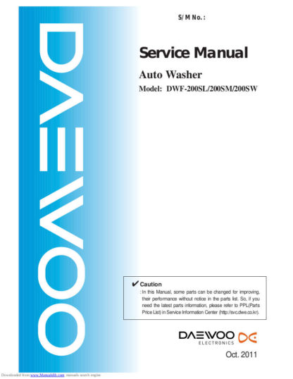 Daewoo Washing Machine Service Manual 62