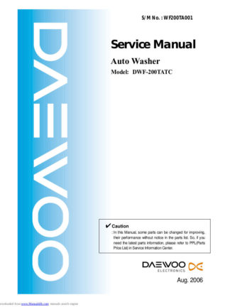 Daewoo Washing Machine Service Manual 63