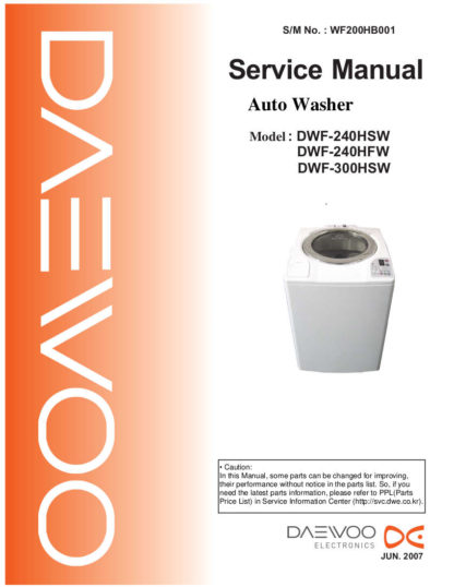 Daewoo Washing Machine Service Manual 65