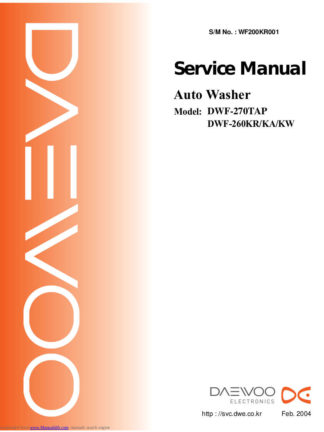 Daewoo Washing Machine Service Manual 68
