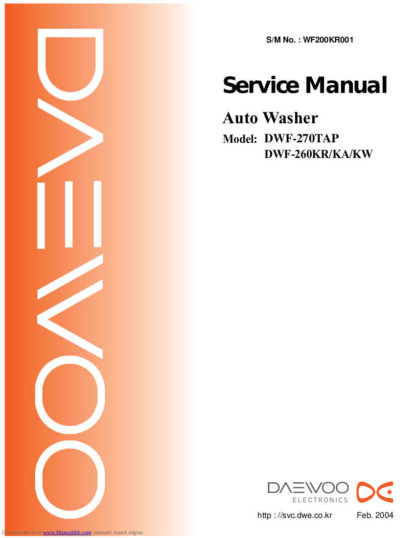 Daewoo Washing Machine Service Manual 68