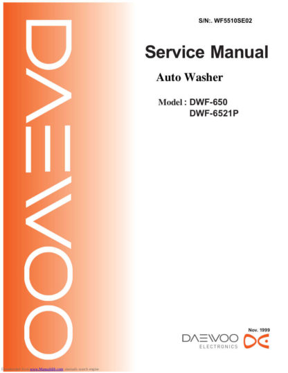 Daewoo Washing Machine Service Manual 79