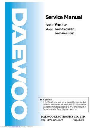 Daewoo Washing Machine Service Manual 81