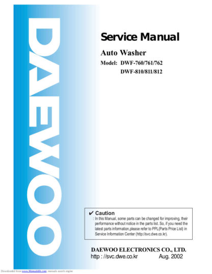 Daewoo Washing Machine Service Manual 81