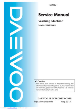 Daewoo Washing Machine Service Manual 83