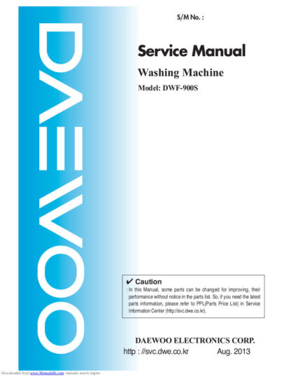 Daewoo Washing Machine Service Manual 83