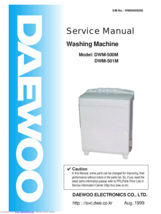 Daewoo Washing Machine Service Manual 85