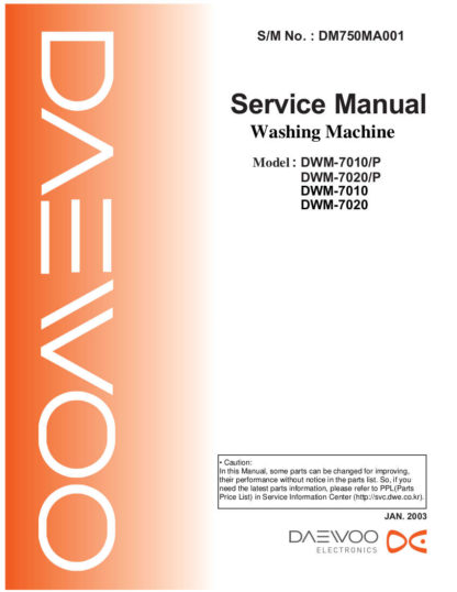 Daewoo Washing Machine Service Manual 86