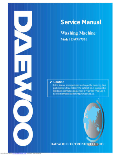 Daewoo Washing Machine Service Manual 87