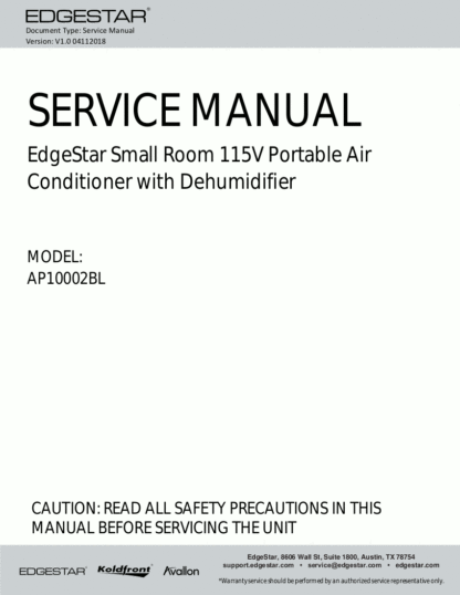 EdgeStar Air Conditioner Service Manual 03