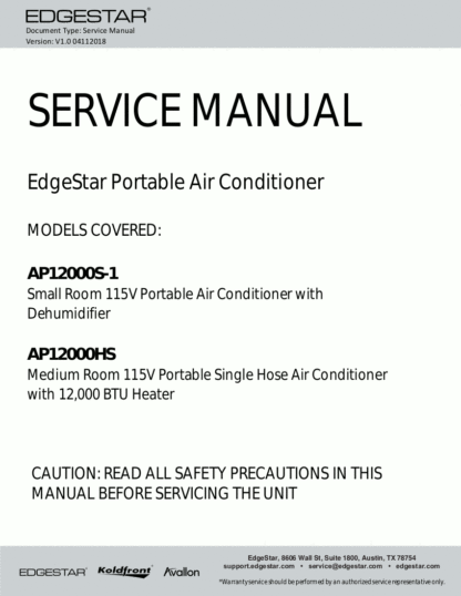 EdgeStar Air Conditioner Service Manual 04