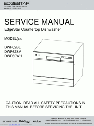 EdgeStar Dishwasher Service Manual 02