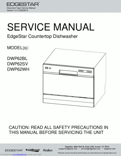 EdgeStar Dishwasher Service Manual 02