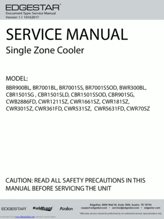 EdgeStar Refrigerator Service Manual 01