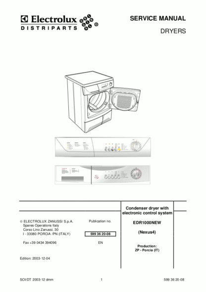 Electrolux Dryer Service Manual 02