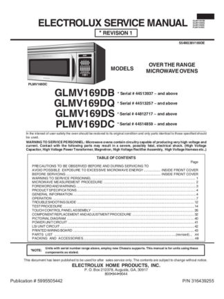 Electrolux Microwave Oven Service Manual 18
