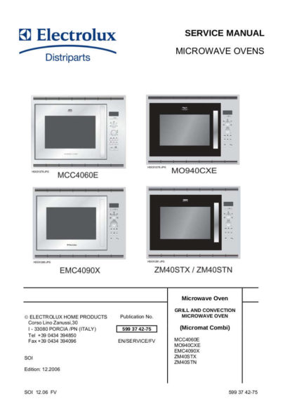 Electrolux Microwave Oven Service Manual 22