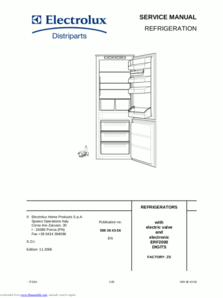 Electrolux Refrigerator Service Manual 26