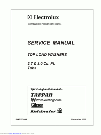 Electrolux Washer Service Manual 02