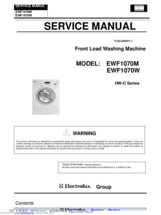 Electrolux Washer Service Manual 21