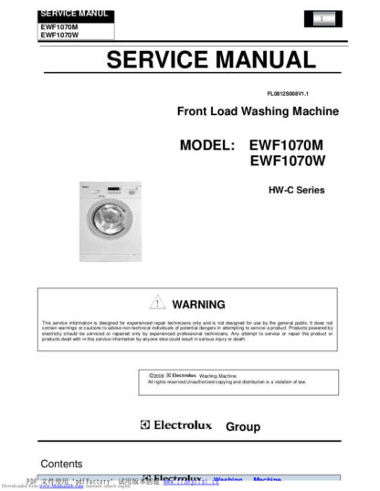Electrolux Washer Service Manual 21