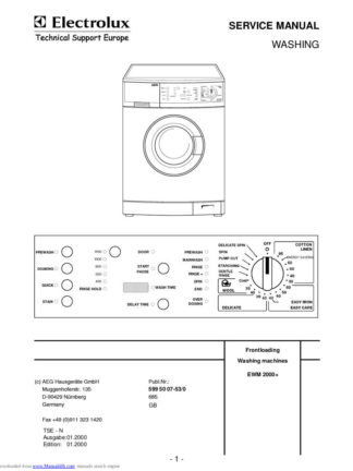 Electrolux Washer Service Manual 28