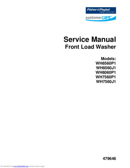 Fisher & Paykel Washer Service Manual 20