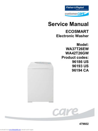 Fisher & Paykel Washer Service Manual 21