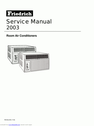 Friedrich Air Conditioner Service Manual 89