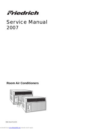 Friedrich Air Conditioner Service Manual 90