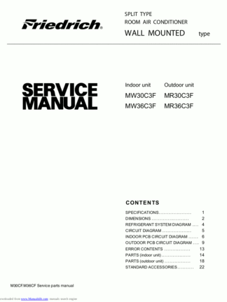 Friedrich Air Conditioner Service Manual 91