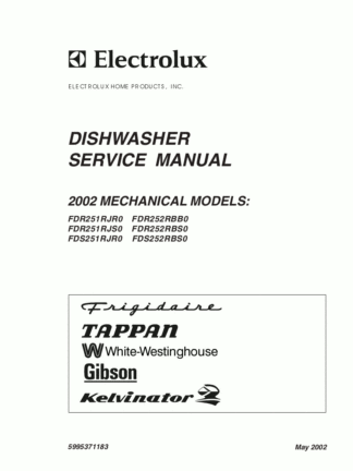 Frigidaire Dishwasher Service Manual 04