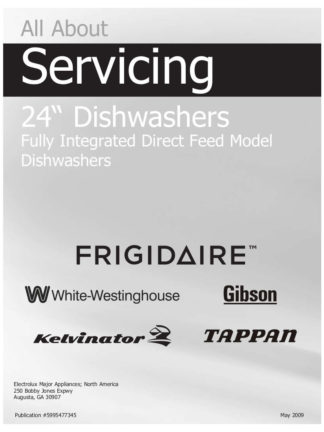 Frigidaire Dishwasher Service Manual 09