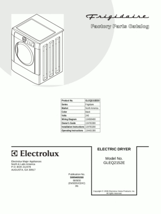 Frigidaire Dryer Parts Manual 08