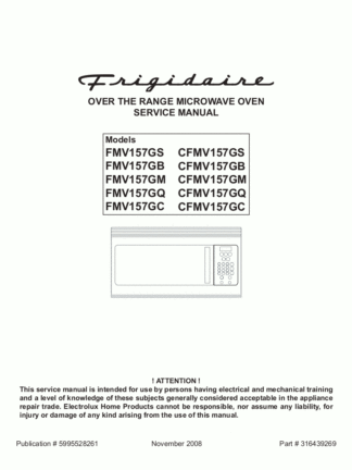 Frigidaire Micowave Oven Service Manual 07