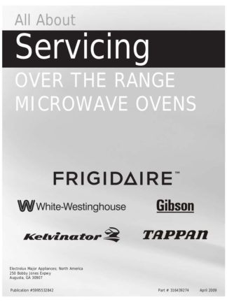 Frigidaire Micowave Oven Service Manua11l