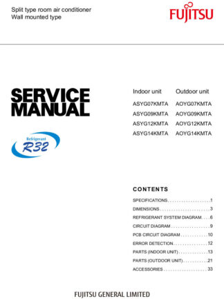 Fujitsu Air Conditioner Service Manual 161