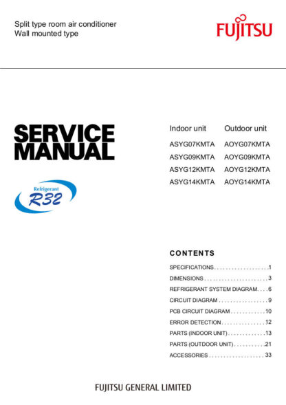 Fujitsu Air Conditioner Service Manual 161