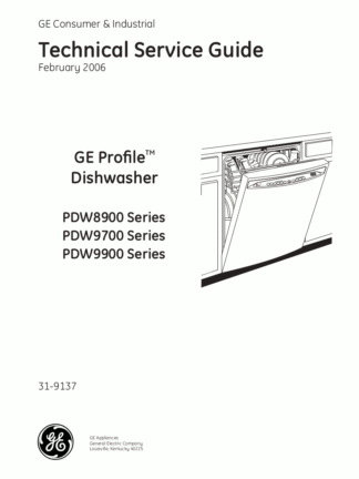 GE Dishwasher Service Manual 01